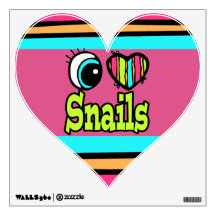 Bright Eye Heart I Love Snails Room Decals