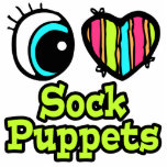 Bright Eye Heart I Love Sock Puppets Acrylic Cut Out