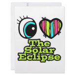 Bright Eye Heart I Love Solar Eclipse Custom Invites