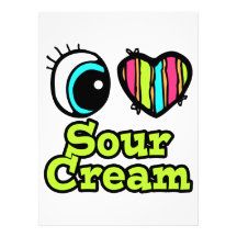 Bright Eye Heart I Love Sour Cream Custom Invitations