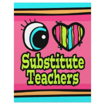 Bright Eye Heart I Love Substitute Teachers Custom Flyer