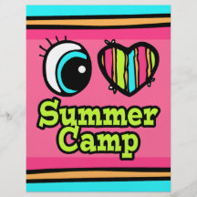Bright Eye Heart I Love Summer Camp Custom Flyer
