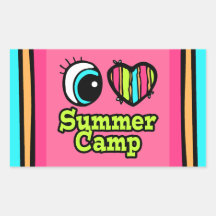 Bright Eye Heart I Love Summer Camp Sticker