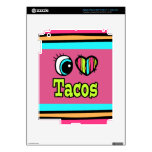 Bright Eye Heart I Love Tacos Decals For iPad 3