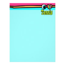Bright Eye Heart I Love Tennis Customized Letterhead