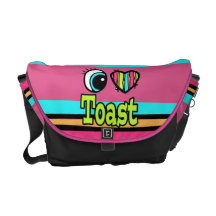 Bright Eye Heart I Love Toast Courier Bags