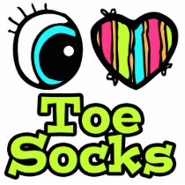Bright Eye Heart I Love Toe Socks Photo Cutout