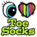 Bright Eye Heart I Love Toe Socks Photo Cutout