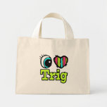 Bright Eye Heart I Love Trig Canvas Bags