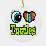 Bright Eye Heart I Love Turtles Ornaments