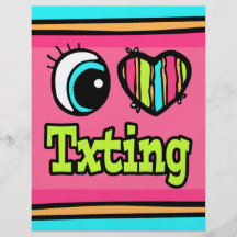 Bright Eye Heart I Love Txting Flyer Design