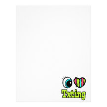 Bright Eye Heart I Love Txting Customized Letterhead