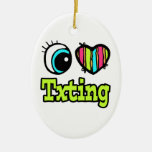Bright Eye Heart I Love Txting Christmas Tree Ornament