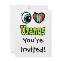Bright Eye Heart I Love Uranus Personalized Invitations