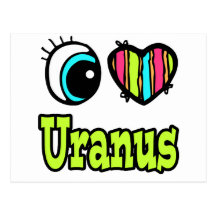 Bright Eye Heart I Love Uranus Postcard