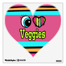 Bright Eye Heart I Love Veggies Room Decal