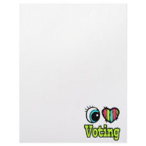 Bright Eye Heart I Love Voting Personalized Letterhead
