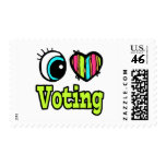 Bright Eye Heart I Love Voting Postage Stamp