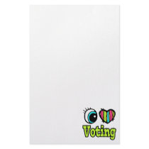 Bright Eye Heart I Love Voting Personalized Stationery