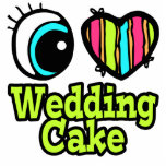 Bright Eye Heart I Love Wedding Cake Acrylic Cut Outs