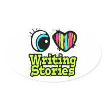 Bright Eye Heart I Love Writing Stories Stickers
