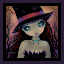 Bright Eyed Witch Fantasy Art Poster posters
