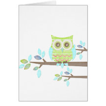 Bright Eyes Owl in Tree Card