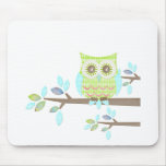Bright Eyes Owl in Tree Mouse Pads