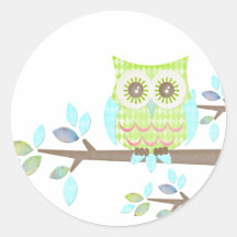 Bright Eyes Owl in Tree Sticker