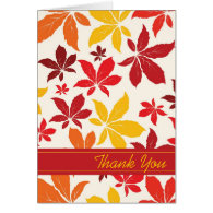 Bright Fall Leaves Bridesmaid Thank You Note Card