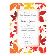 Bright Fall Leaves Wedding Rehearsal Dinner Personalized Invites