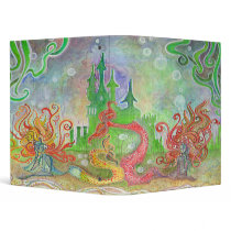 Bright Fantasy Mermaids by Castle with Bubbles - Vinyl Binders