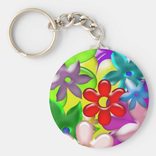 Bright Floral Keychains