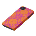 bright floral lattice damask Case-Mate iPhone 4 cases