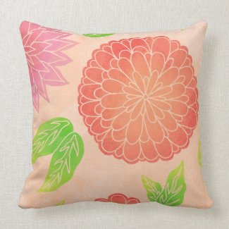 Bright Floral Print Throw Pillows