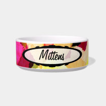 Bright Flowers Customizable Pet Bowl