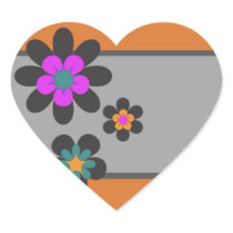 Bright Flowers orange heart stickers stickers