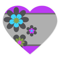 Bright Flowers purple heart stickers stickers