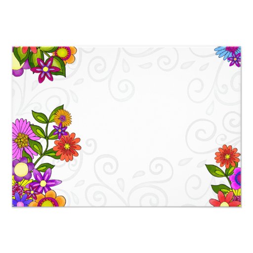 Bright Flowers Wedding Invitation