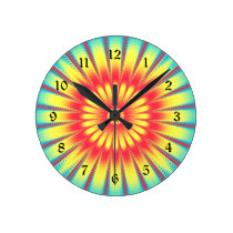 Bright fractal wall clocks