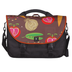Bright Fresh Retro Fruit And Vegetables Pattern Laptop Bags