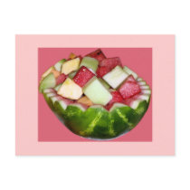 Bright Fruit Salad Watermelon in Pink Post Card