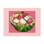 Bright Fruit Salad Watermelon in Pink Post Card