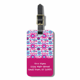 Bright Fun Hot Pink Blue Stars Snowflakes Striped Tags For Bags