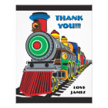 Bright Fun Kid Train Note Card Personalized Invitation