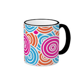 Bright Fun Layered Concentric Circles Pattern Gift Mugs