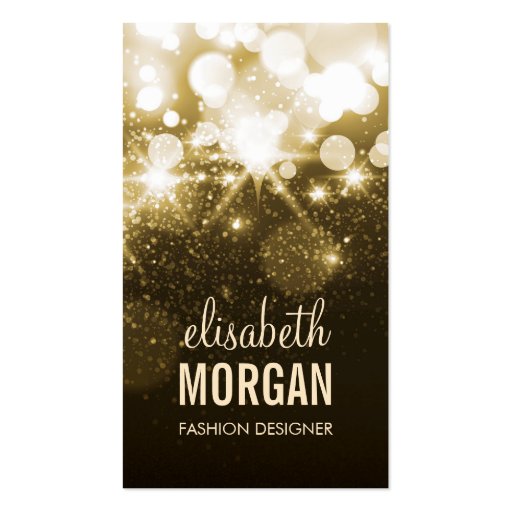 Bright Gold Glitter Sparkle Bokeh Business Card (front side)