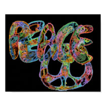 Bright Graffiti Design Peace Poster posters