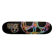 Bright Graffiti Design Peace Skateboard