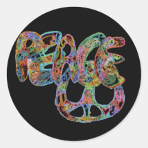 Bright Graffiti Design Peace Sticker